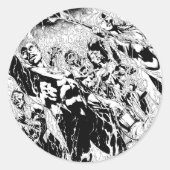 Green Lantern Group Ronde Sticker (Voorkant)