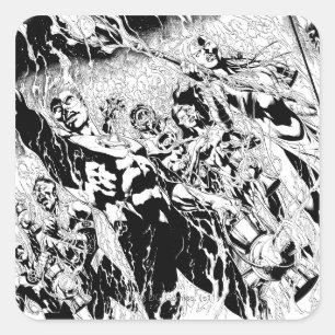 Green Lantern Group Vierkante Sticker