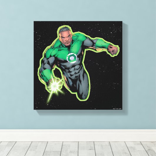 Green Lantern John Stewart Canvas Afdruk (Insitu (Houten vloer))