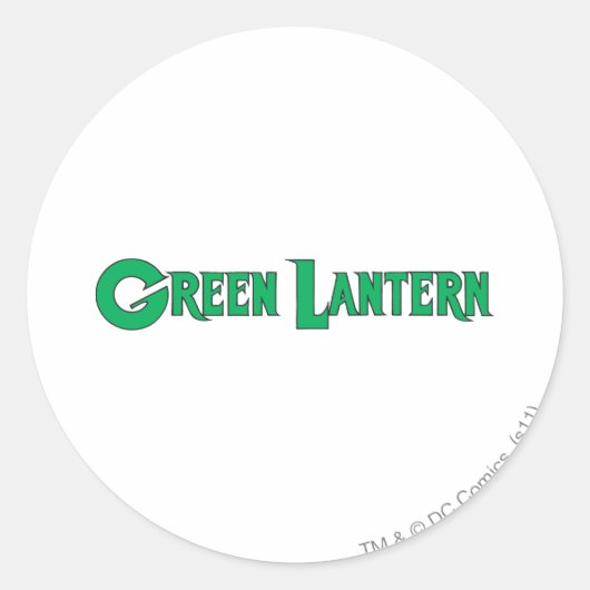 Green Lantern Letters 2 Ronde Sticker (Voorkant)
