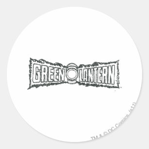 Green Lantern Letters BW Ronde Sticker