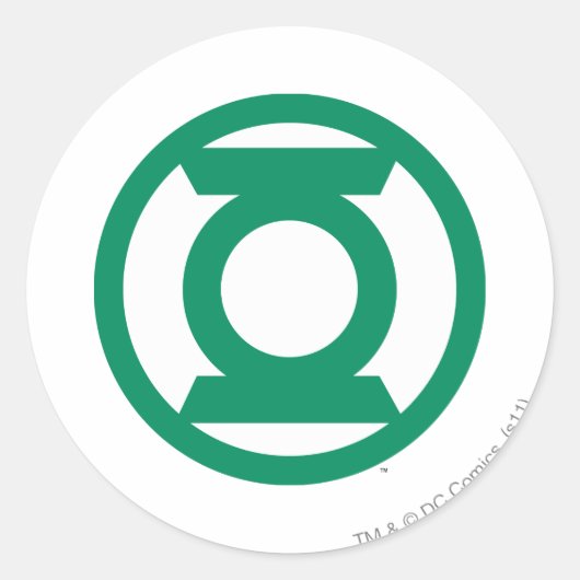 Green Lantern Logo 13 Ronde Sticker (Voorkant)