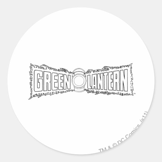 Green Lantern Logo 7 Ronde Sticker (Voorkant)