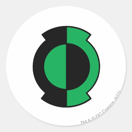 Green Lantern Logo Flipped Ronde Sticker (Voorkant)