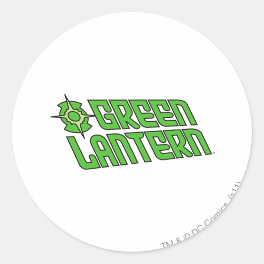 Green Lantern Logo gekanteld Ronde Sticker (Voorkant)