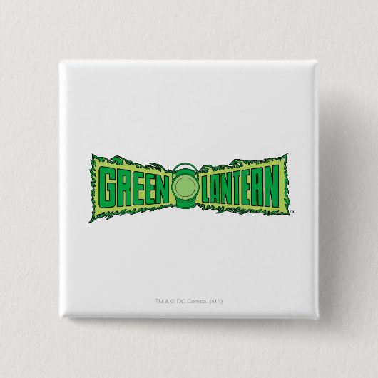 Green Lantern-Logo met Lantern Vierkante Button 5,1 Cm (Voorkant)