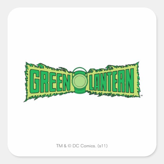 Green Lantern-Logo met Lantern Vierkante Sticker (Voorkant)