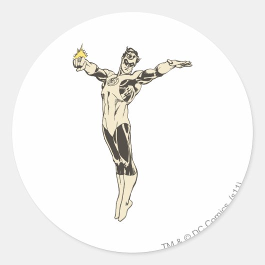 Green Lantern Poses Ronde Sticker (Voorkant)
