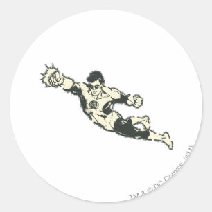 Green Lantern Punches Grunge Ronde Sticker