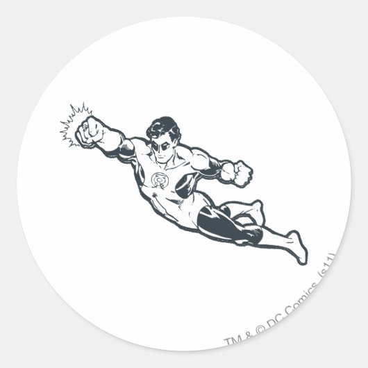 Green Lantern Punks BW Ronde Sticker (Voorkant)