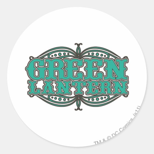 Green Lantern Showtime Letters Ronde Sticker (Voorkant)