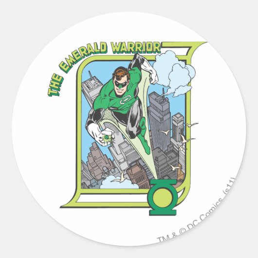 Green Lantern - The Emerald Warrior Ronde Sticker (Voorkant)