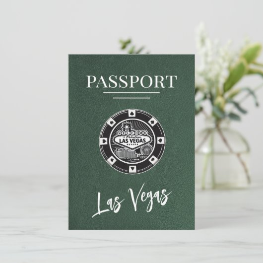 Green Las Vegas Passport Bewaar de datum Save The Date (Staand voorkant)