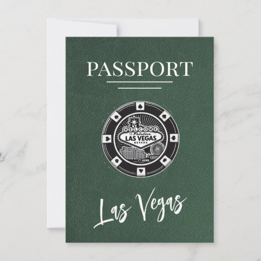 Green Las Vegas Passport Bewaar de datum Save The Date (Voorkant)