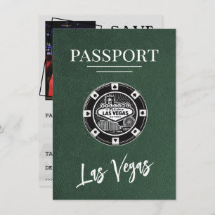 Green Las Vegas Passport Bewaar de datum Save The Date