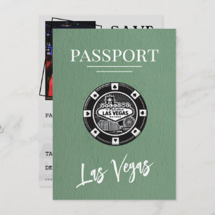 Green Las Vegas Passport Bewaar de datum Save The Date