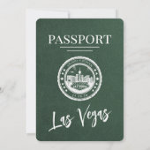 Green Las Vegas Passport Wedding Kaart (Achterkant)