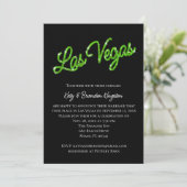 Green Las Vegas Sparkles Post Wedding Invitation Kaart (Staand voorkant)