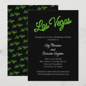 Green Las Vegas Sparkles Rehearsal Dinner Kaart (Voorkant / Achterkant)