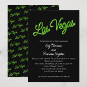 Green Las Vegas Sparkles Wedding Invitation Kaart (Voorkant / Achterkant)