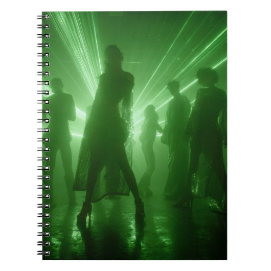 Green Laser Silhouette Dance Notitieboek (Voorkant)
