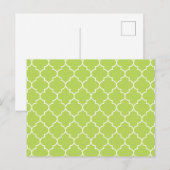 Green Latticework, Quatrefoil, Marokkaanse Trellis Briefkaart (Voorkant / Achterkant)