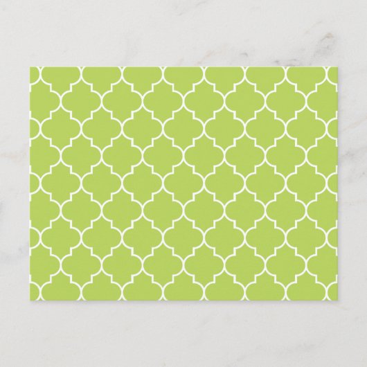 Green Latticework, Quatrefoil, Marokkaanse Trellis Briefkaart (Voorkant)