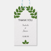 Green Laurel Leaves Wedding Cadeaulabel (Voorkant)