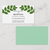 Green Laurel Leaves Wedding Informatiekaartje (Voorkant / Achterkant)