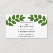 Green Laurel Leaves Wedding Informatiekaartje (Voorkant)