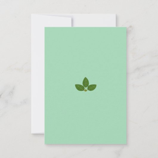 Green Laurel Leaves Wedding RSVP Kaartje (Achterkant)