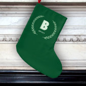 Green Laurel Wreath Letter B Monogram Grote Kerstsok