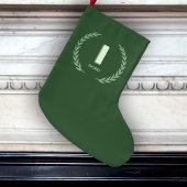 Green Laurel Wreath Letter I Monogram Grote Kerstsok