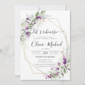 Green Lavendel repetitie diner uitnodiging (Voorkant)