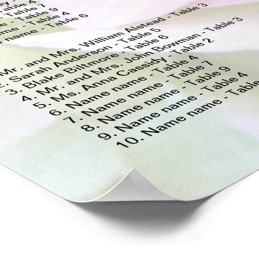 Green Lavender Love is Patient Seating Chart Poster (Hoek)