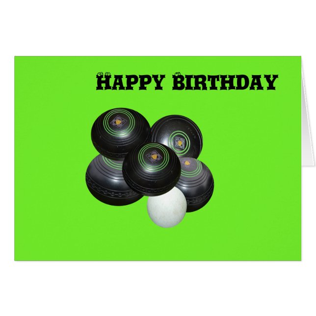 Green Lawn Bowls, Happy Birthday (Voorkant Horizontaal)