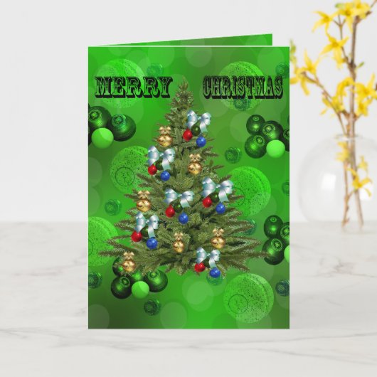 Green Lawn Bowls kerstdesign Kaart (Gele Bloem)