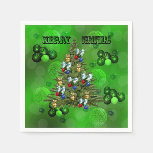 Green Lawn Bowls kerstdesign Servet (Voorkant)