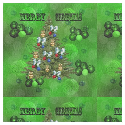 Green Lawn Bowls kerstdesign Stof (Close Up)