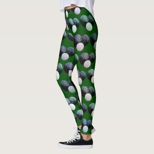Green Lawn Bowls Pattern, Leggings (Links)