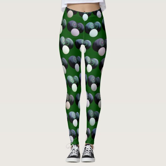 Green Lawn Bowls Pattern, Leggings (Voorkant)