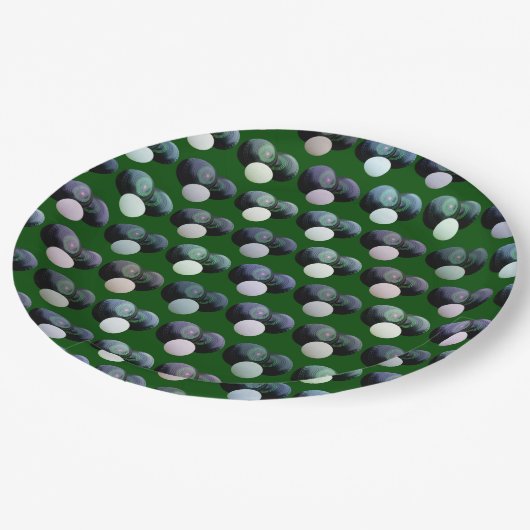 Green Lawn Bowls Pattern, Paper Borden Papieren Bordje (Gekanteld)