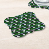 Green Lawn Bowls Pattern, Paper Onderzetters (Gekanteld)