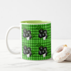 Green Lawn Bowls Tartan Design Tweekleurige Koffiemok