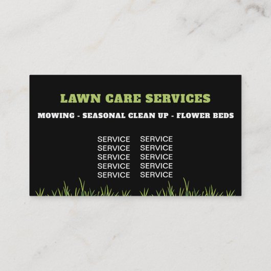 *~* Green Lawn Care Landscaping Grass Modern Visitekaartje (Achterkant)