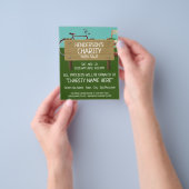 Green Lawn, Charity Yard Sale Event Adverteren Flyer (Hand)