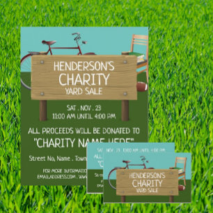 Green Lawn, Charity Yard Sale Event Adverteren Flyer