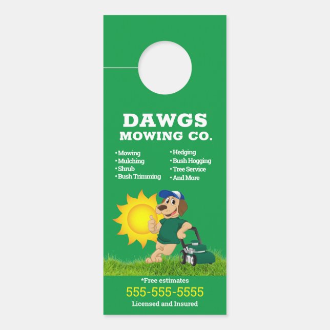 Green Lawn Service door Hanger (Voorkant)