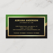 Green Lawyer Attorney Gold Pen Nib Notary Visitekaartje (Achterkant)