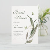 Green leaf Aesthetic elegant shower Kaart (Staand voorkant)